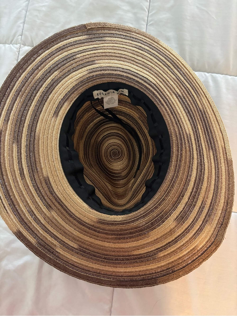 Eugenia Kim Striped Wide-Brim Sun Hat in Brown and Tan - Picture 4 of 4